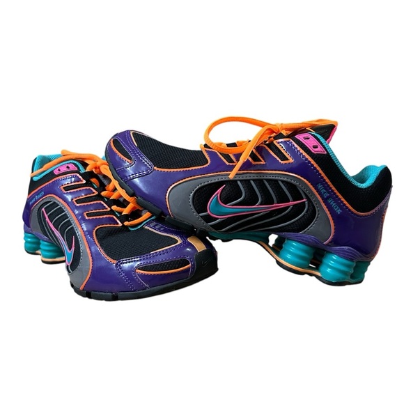 Nike Shox Navina 356918 038 Womens size 6.5 Black Turquoise Purple Sneakers Shoe - Picture 2 of 9